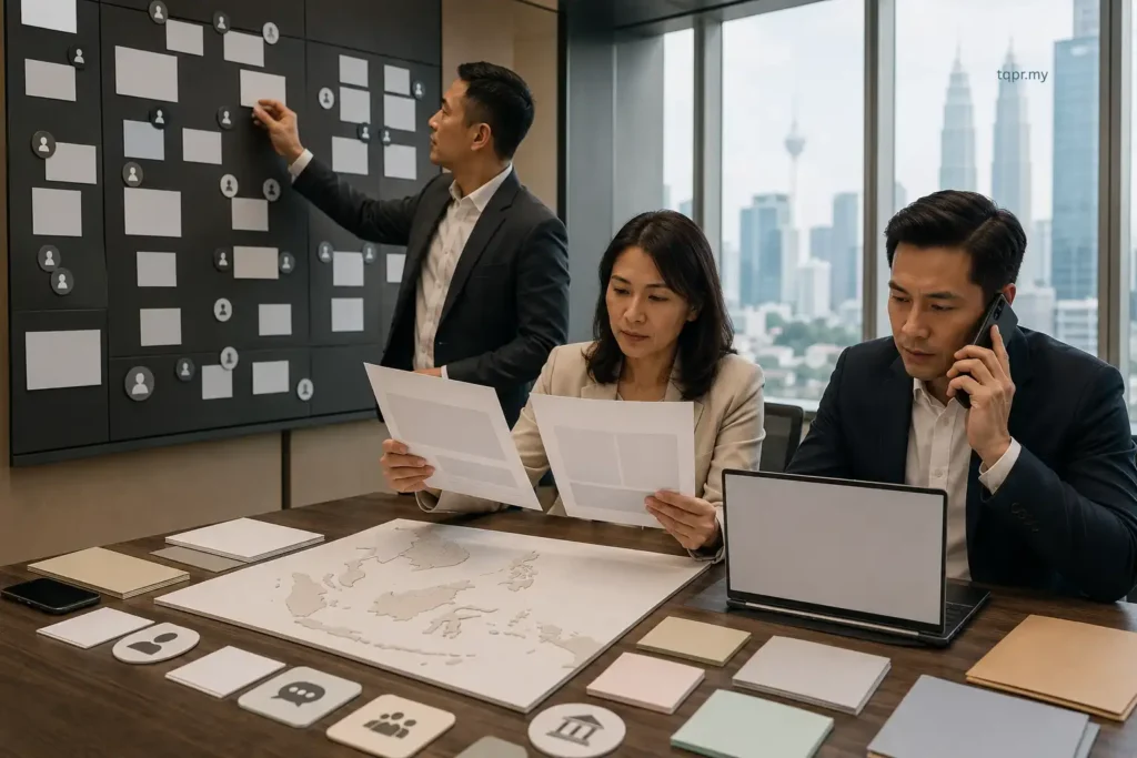 When Does a Company Need Crisis Communications Support? 2 Malaysian communications team coordinating crisis responses across stakeholders, channels and regional markets.