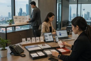 Home 37 PR and social media team connecting approved messaging, daily publishing and audience feedback in a Malaysian communications workflow.