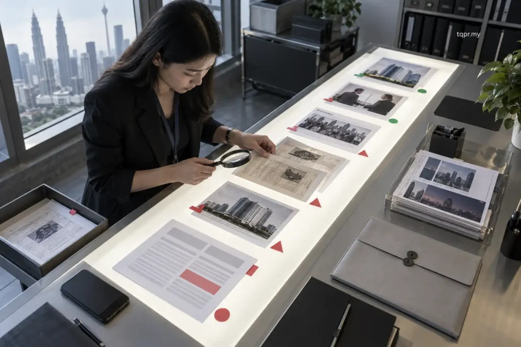 Is AI Misrepresenting Your Brand? How to Audit & Correct It 2 Communications specialist tracing an incorrect AI brand claim through outdated pages, directories, media and verified records.