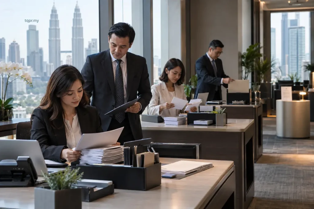 When Should a Company Issue a Holding Statement During a Crisis? 5 Critical Triggers 2 Malaysian communications team prioritising employee, customer and formal stakeholder updates before a wider public holding statement.