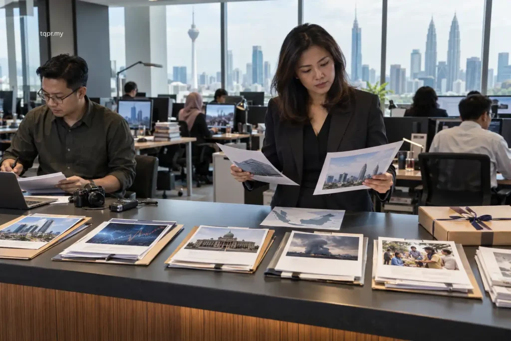 What Makes a Newsworthy Story in Malaysia? 6 Critical Tests Before You Pitch 1 Malaysian business editor comparing a corporate announcement with other competing stories to assess whether it is newsworthy.