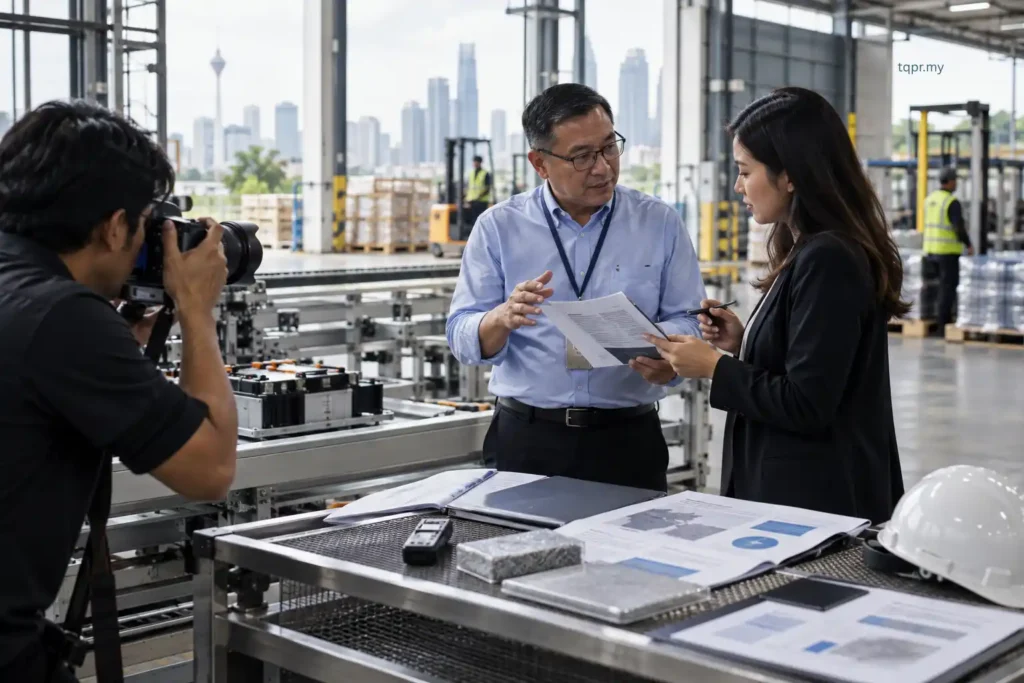 How Earned Media Influences Your Brand's Visibility in AI Search 2 Malaysian executive providing operational evidence and expert explanation to a journalist for a substantive media story.